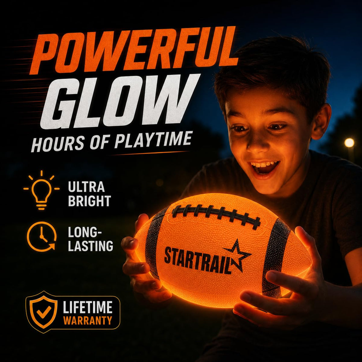 TOMLEON Glow in The Dark Football · Orange – image 2 of 8