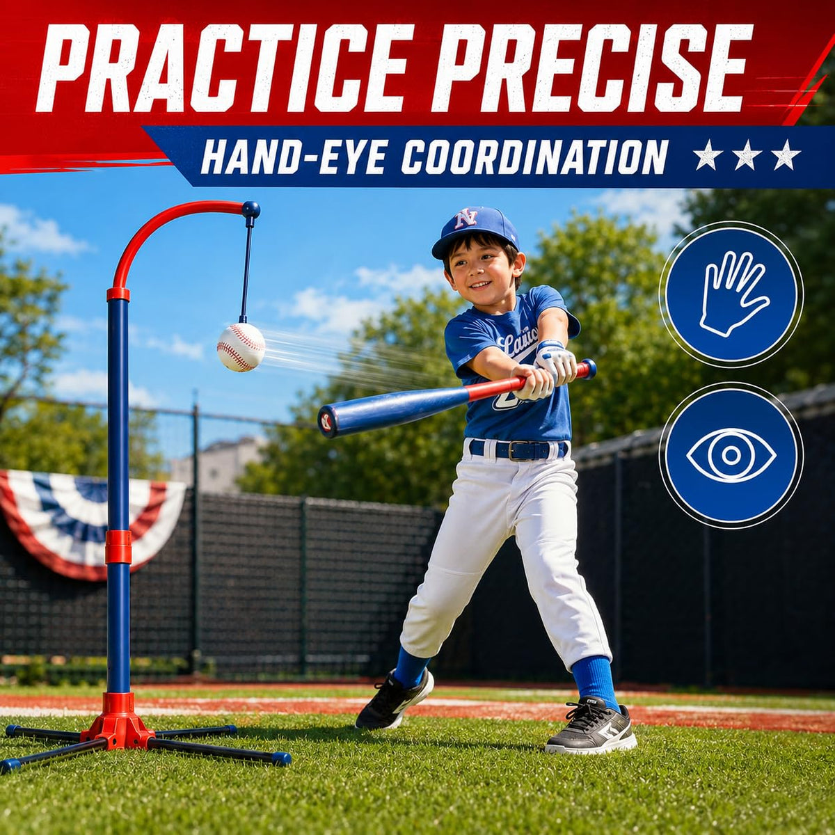3-in-1 Baseball Set for Kids and Toddlers Ages 3-5 · Red & Blue – image 9 of 9