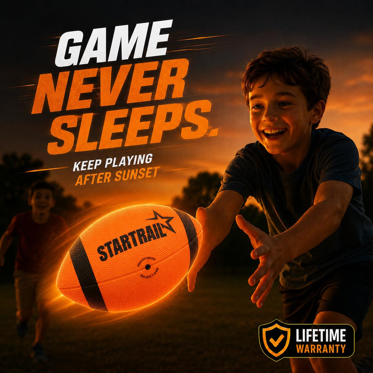 TOMLEON Glow in The Dark Football · Orange – image 6 of 8