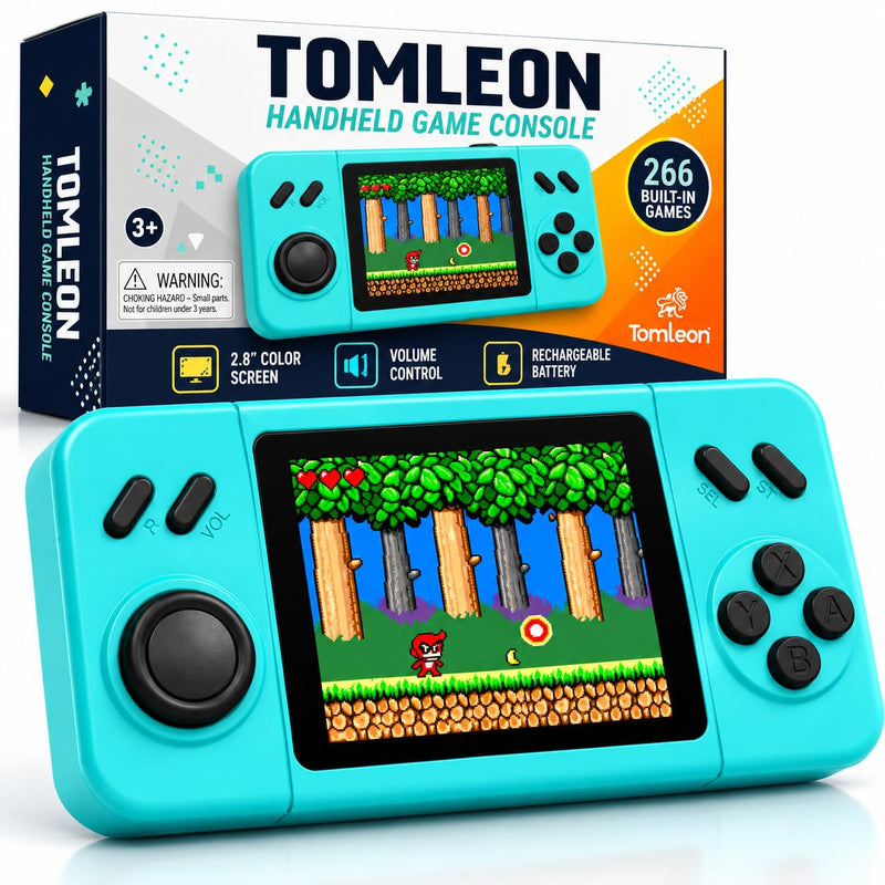 TOMLEON Handheld Game Console for Kids · 266 Games · Turquoise