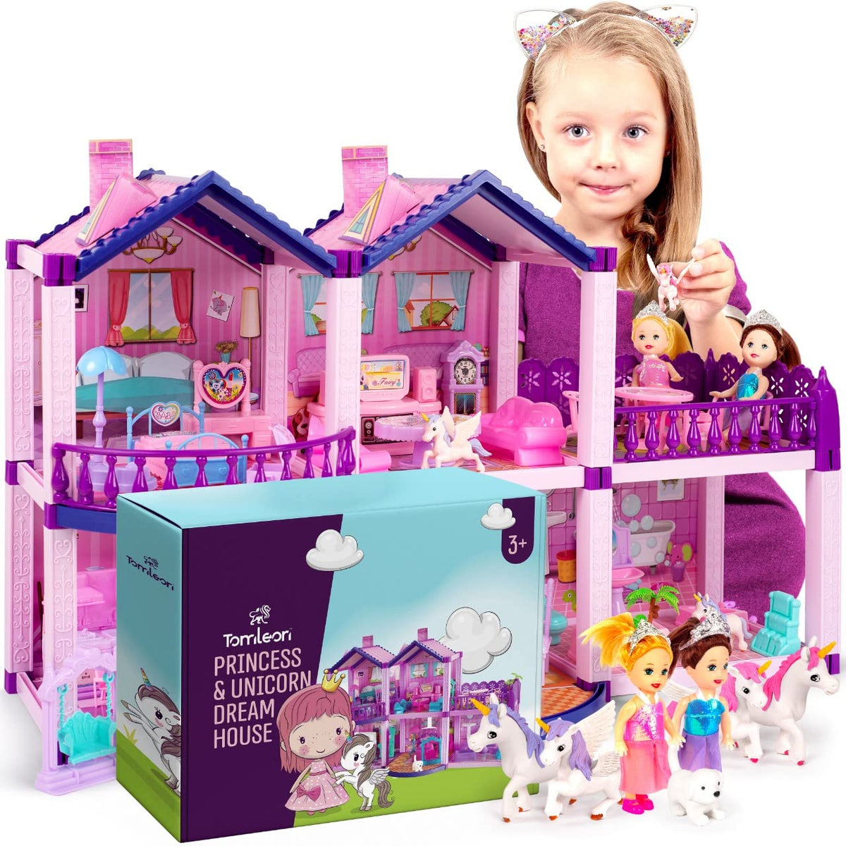 Princesses & Unicorns Dollhouse for Girls Ages 2-8 · 4 Princesses – image 9 of 9