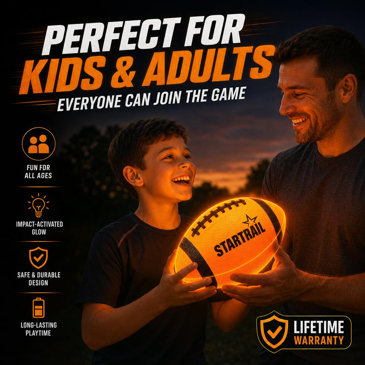 TOMLEON Glow in The Dark Football · Orange – image 4 of 8