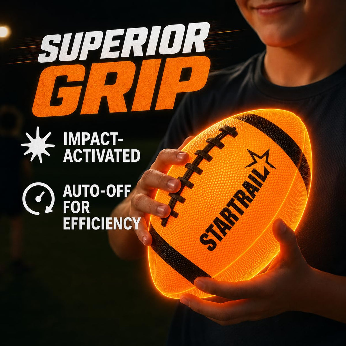 TOMLEON Glow in The Dark Football · Orange – image 3 of 8