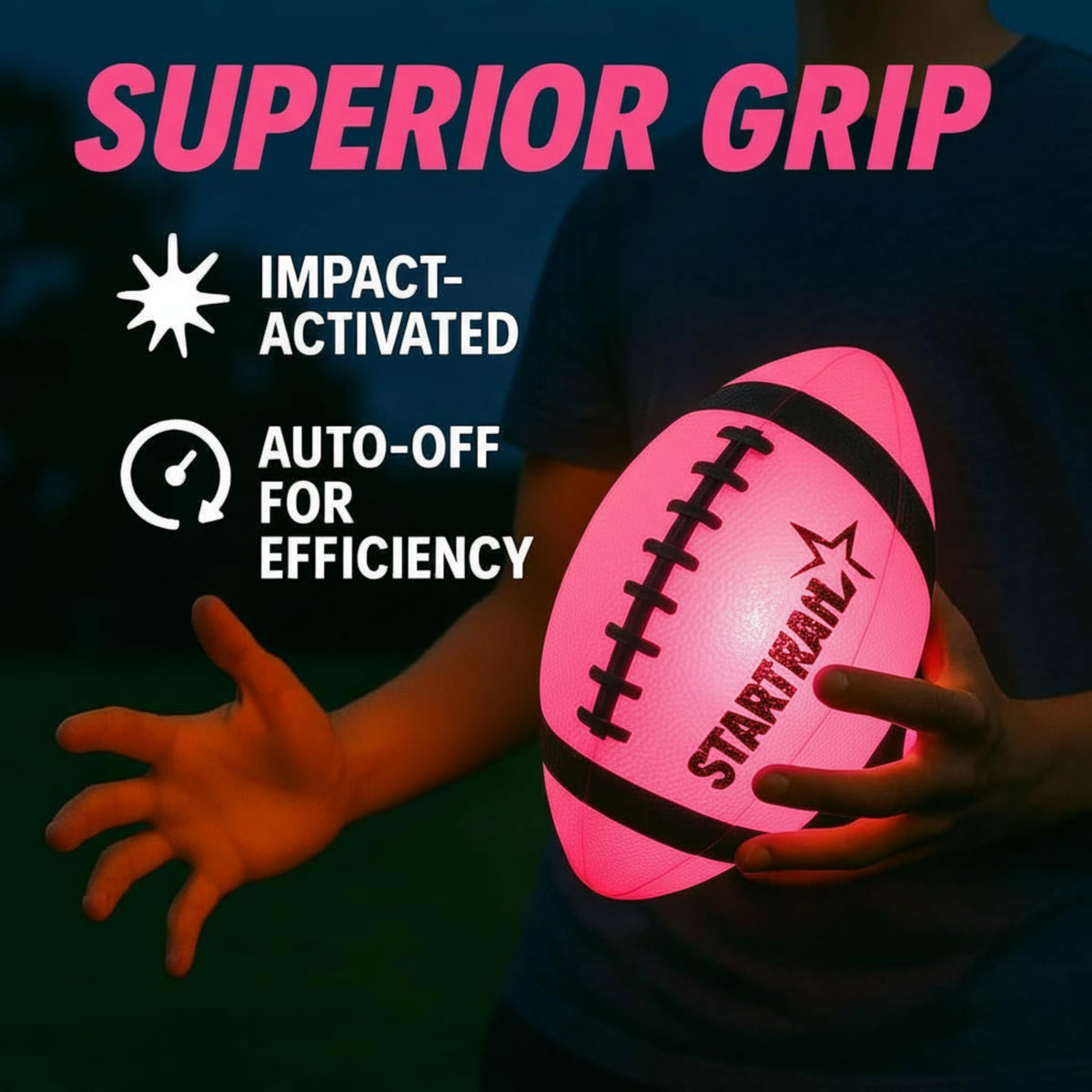 TOMLEON Glow in The Dark Football · Pink – image 3 of 7