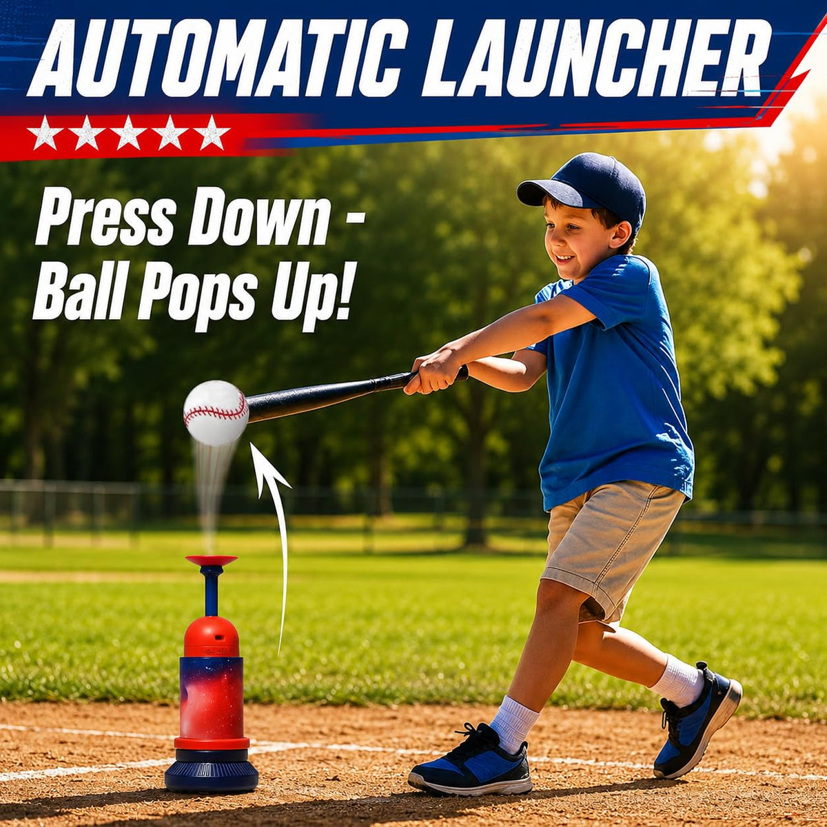 3-in-1 Baseball Set for Kids and Toddlers Ages 3-5 · Red & Blue – image 4 of 9