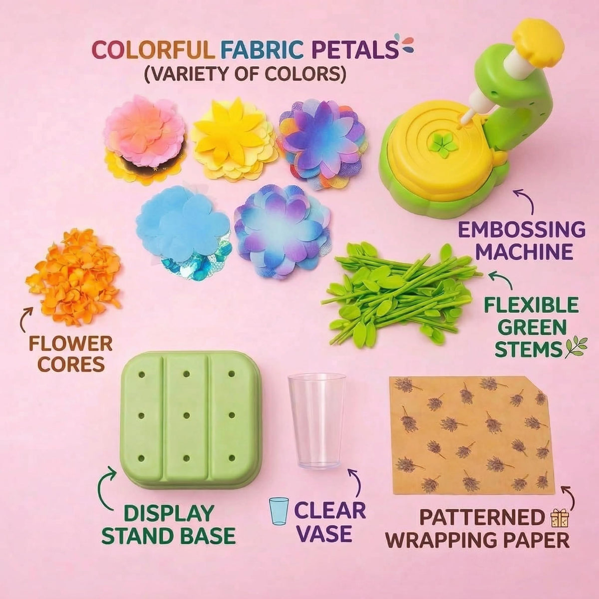 Fabric Flower Bouquets Toys · Green – image 3 of 9