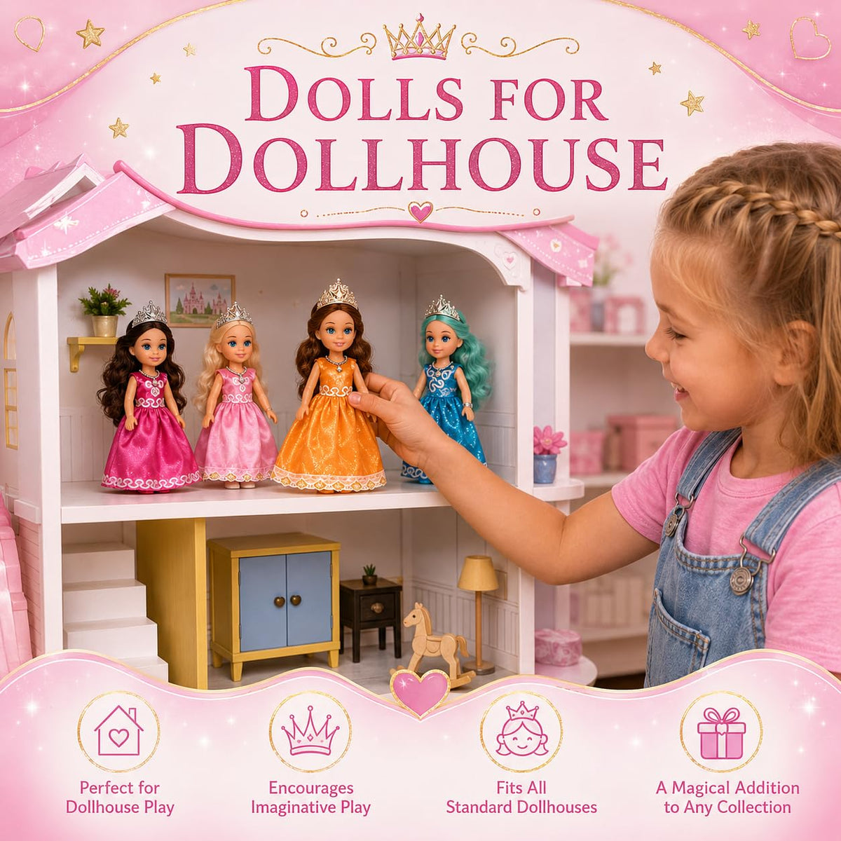 TOMLEON Princess Dolls Playset – image 3 of 9