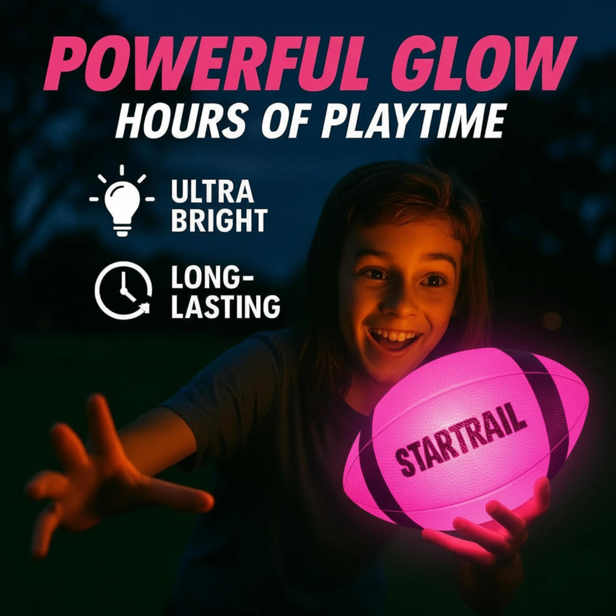 TOMLEON Glow in The Dark Football · Pink – image 2 of 7
