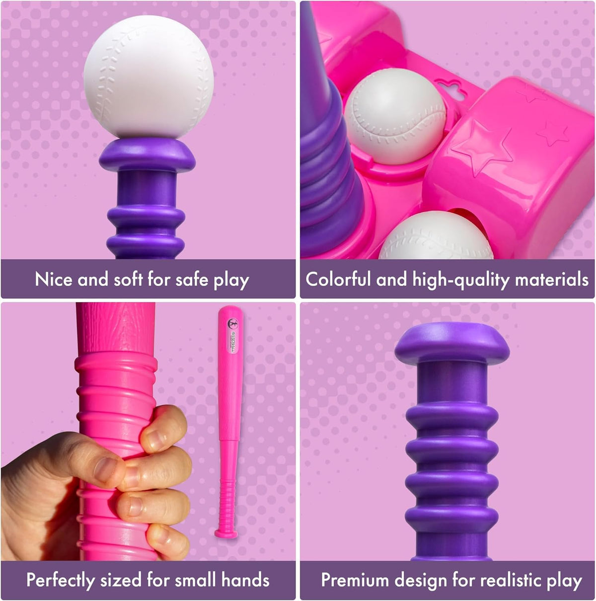 T Ball Stand for Kids and Toddlers 1-3 · Pitching Machine · Pink – image 9 of 9
