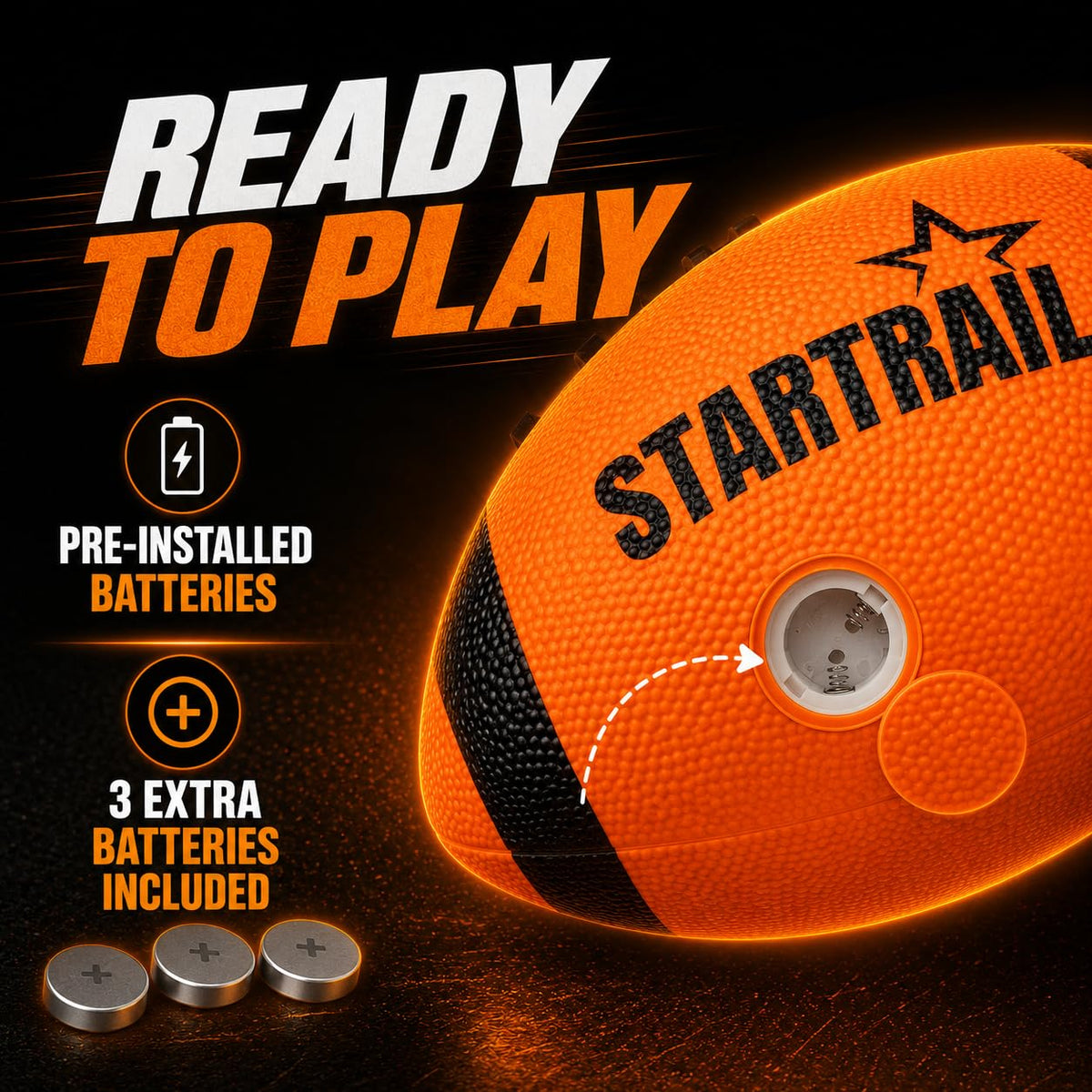 TOMLEON Glow in The Dark Football · Orange – image 5 of 8