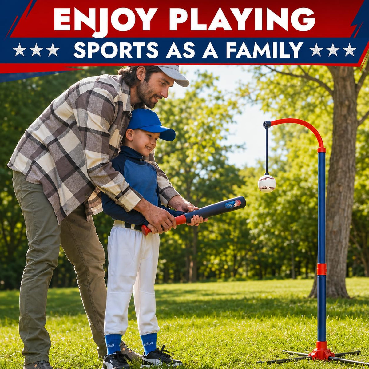 3-in-1 Baseball Set for Kids and Toddlers Ages 3-5 · Red & Blue – image 8 of 9