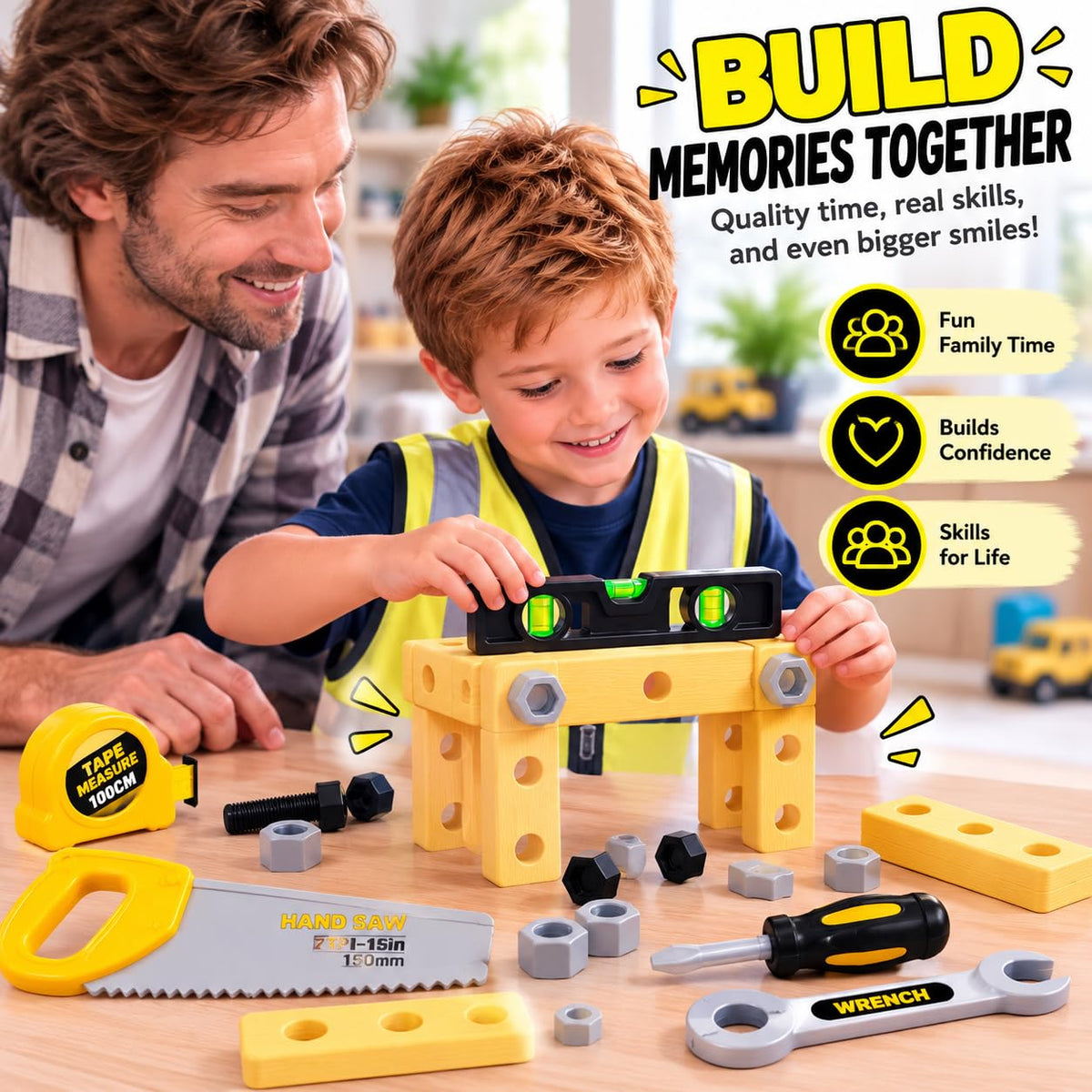 Kids Tool Set with Electric Toy Drill · Yellow – image 7 of 8