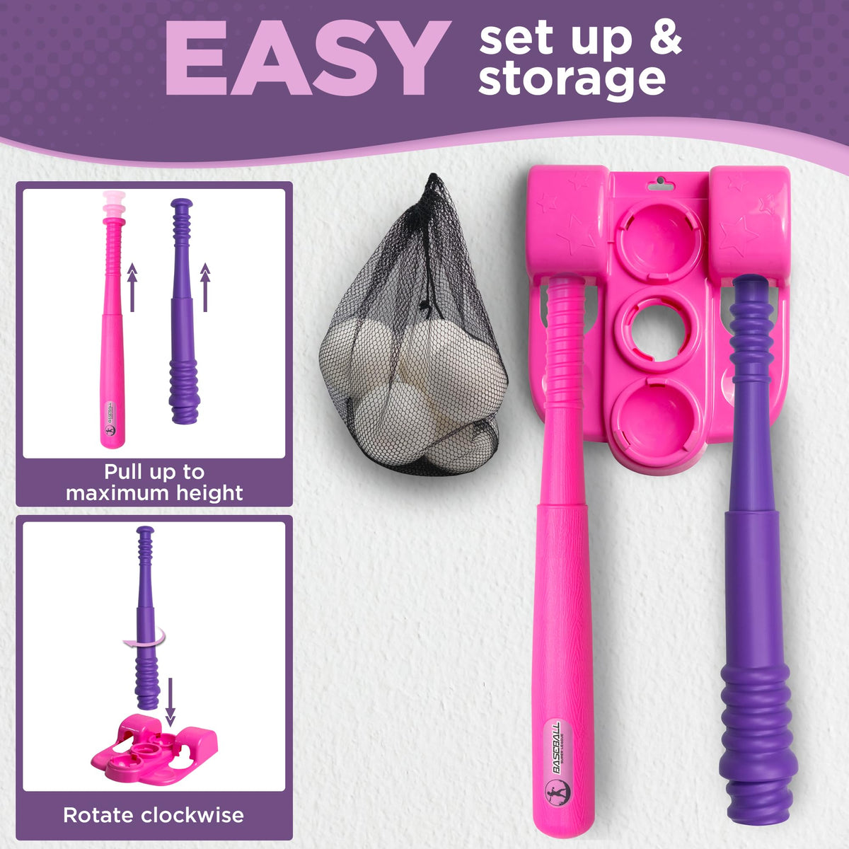 TOMLEON T Ball Stand for Girls 3-5 · Storage Net – image 6 of 9