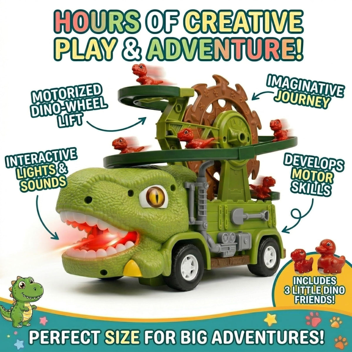 Dinosaur Truck Toy For Kids Ages 3 4 5 6 7 8 – image 5 of 9