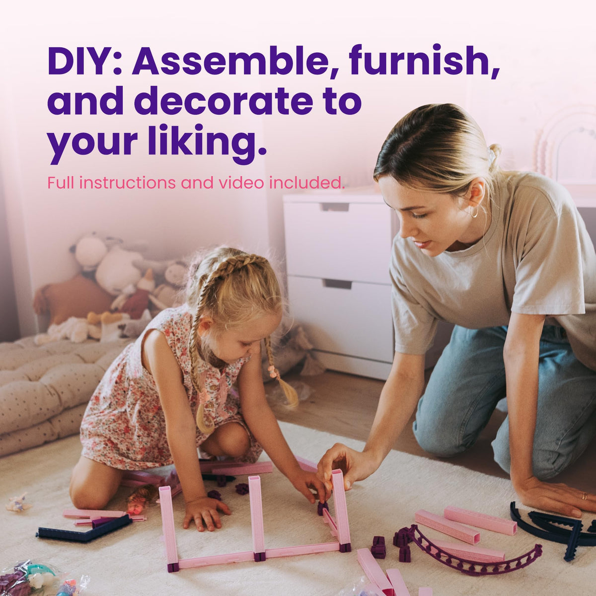Princesses & Unicorns Dollhouse for Girls Ages 2-8 · 4 Princesses – image 6 of 9