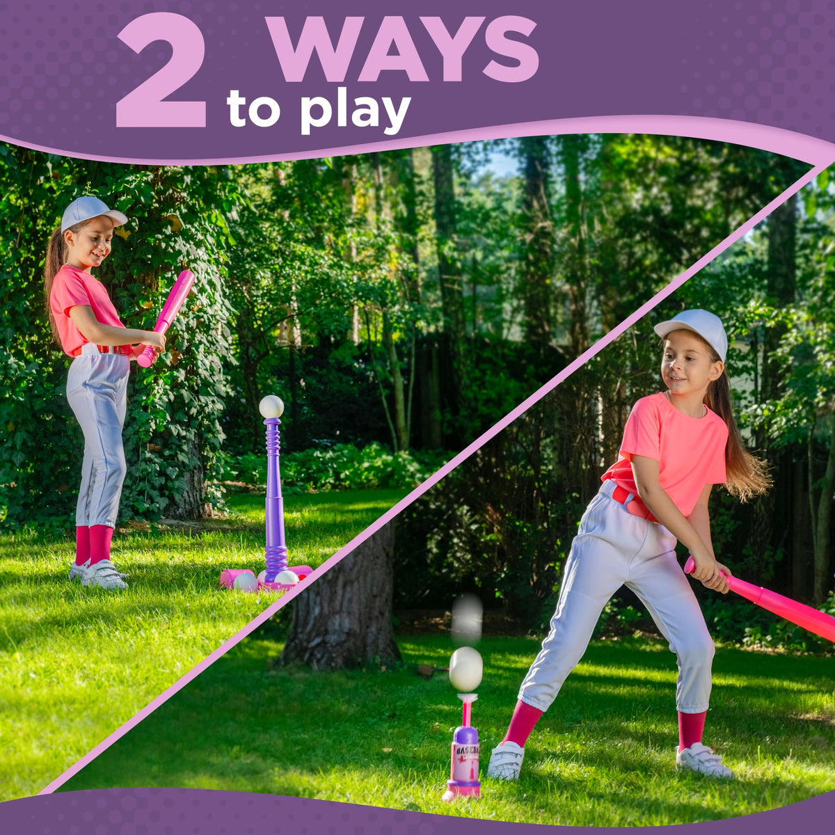 T Ball Stand for Kids and Toddlers 1-3 · Pitching Machine · Pink – image 3 of 9