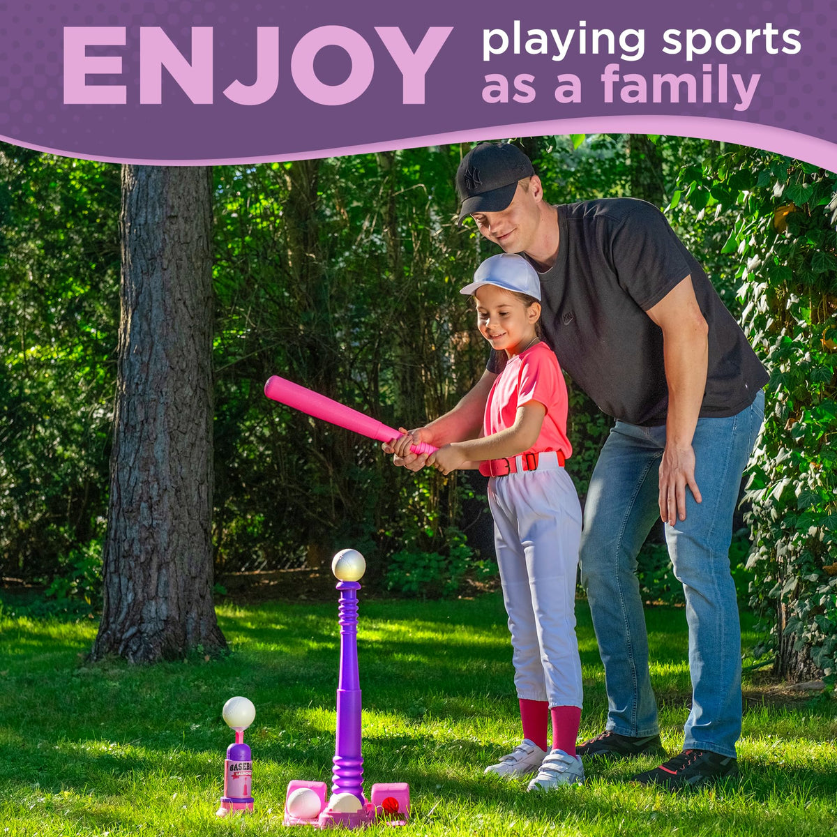 T Ball Stand for Kids and Toddlers 1-3 · Pitching Machine · Pink – image 7 of 9