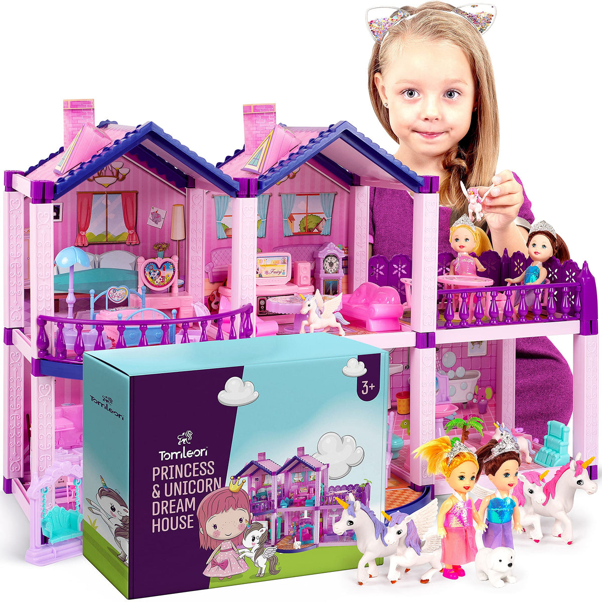 Princesses & Unicorns Dollhouse for Girls Ages 2-8 · 2 Princesses – image 8 of 8